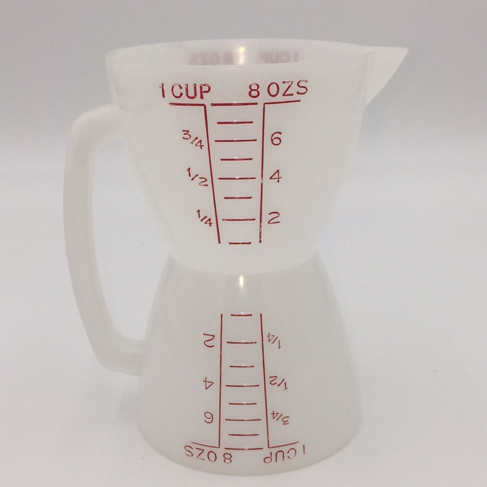 Tupperware 860 Wet Dry Double Sided Measuring Cup 860-3 Frosted White Vintage